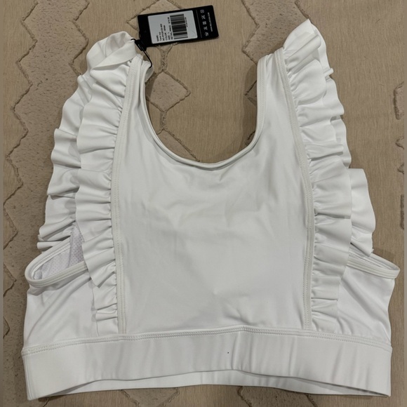 NWT - RELLECIGA Ruffle Scoop Neckline Fitness Support Workout Yoga Bra Top, L - Picture 6 of 12